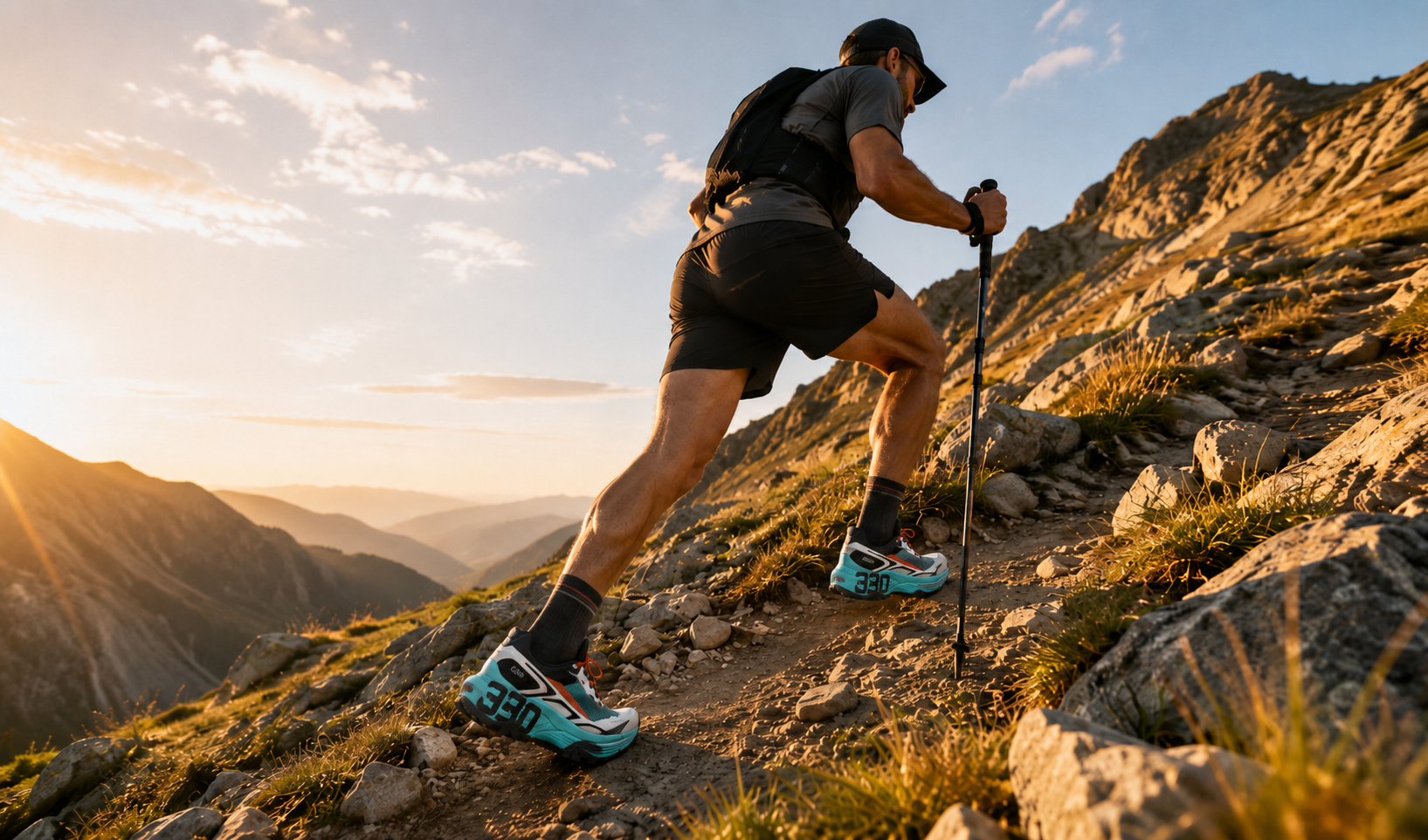 Trail race pacing on a steep mountain climb