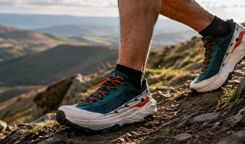 Heel lock lacing prevents heel slip on muddy descents