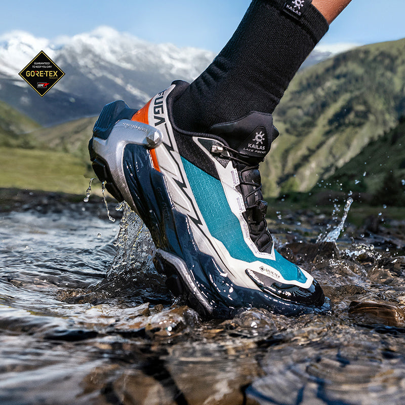 Kailas FUGA DU 2 GTX Low-cut Waterproof Trail Running Shoes Men's-Color-Cyan
