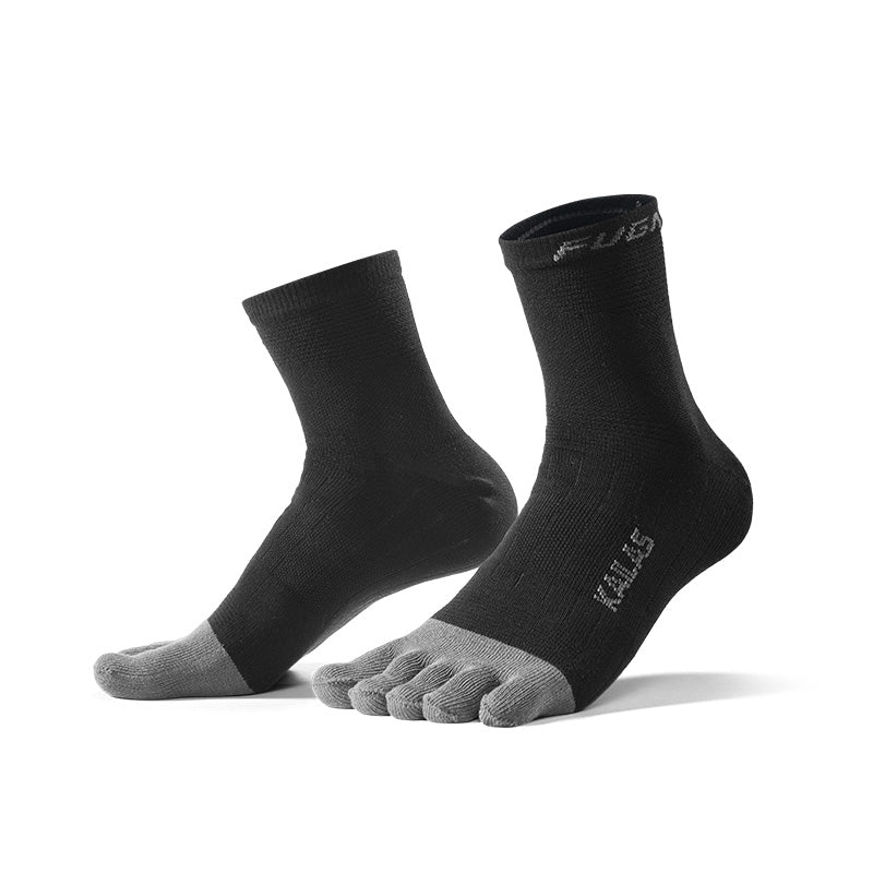 Kailas FUGA Low-Cut 5-Finger Trail Running Socks Unisex-Color-Black