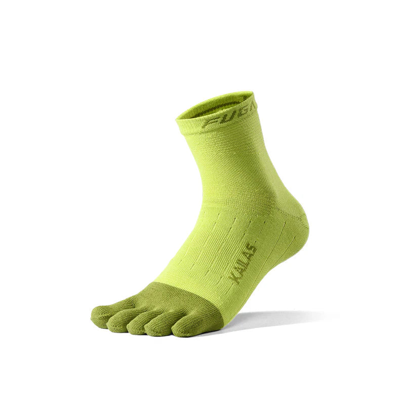 Kailas FUGA Low-Cut 5-Finger Trail Running Socks Unisex-Color-Vibrant Green/Pine Green
