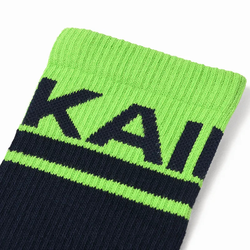 Kailas Mid-Cut Hiking Socks Unisex-Color-Dark Pastel Blue/Rapid Green
