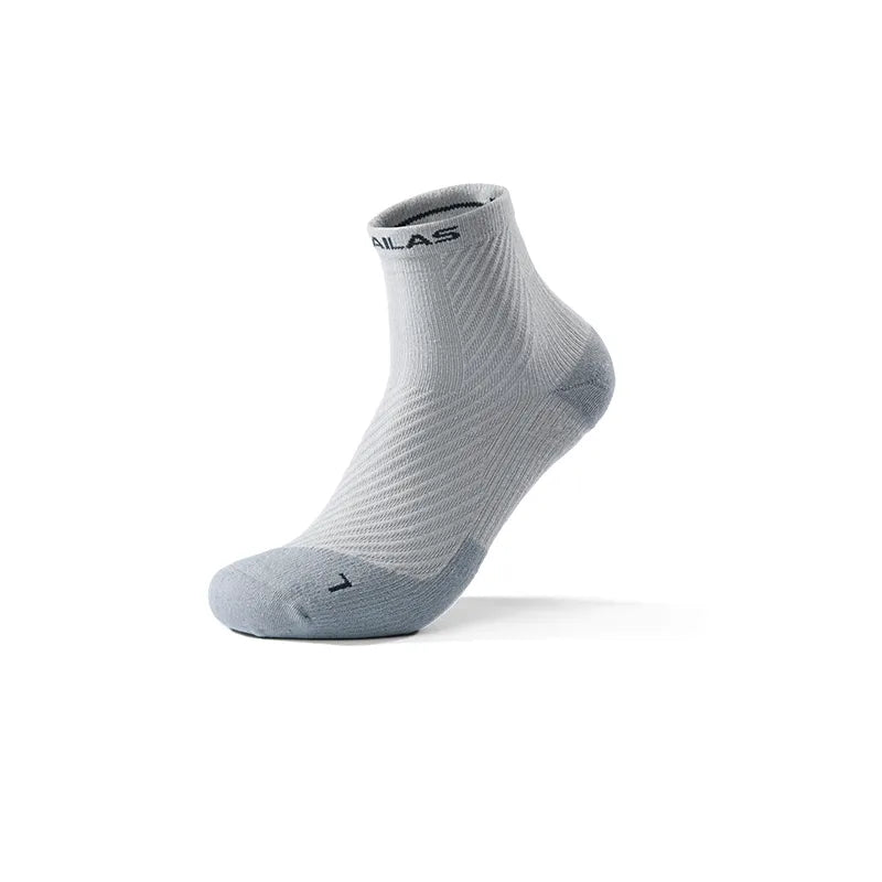 Kailas FUGA Low-Cut Trekking Socks (2-Pack) Unisex-Color-Light Frost Gray/Deep Black