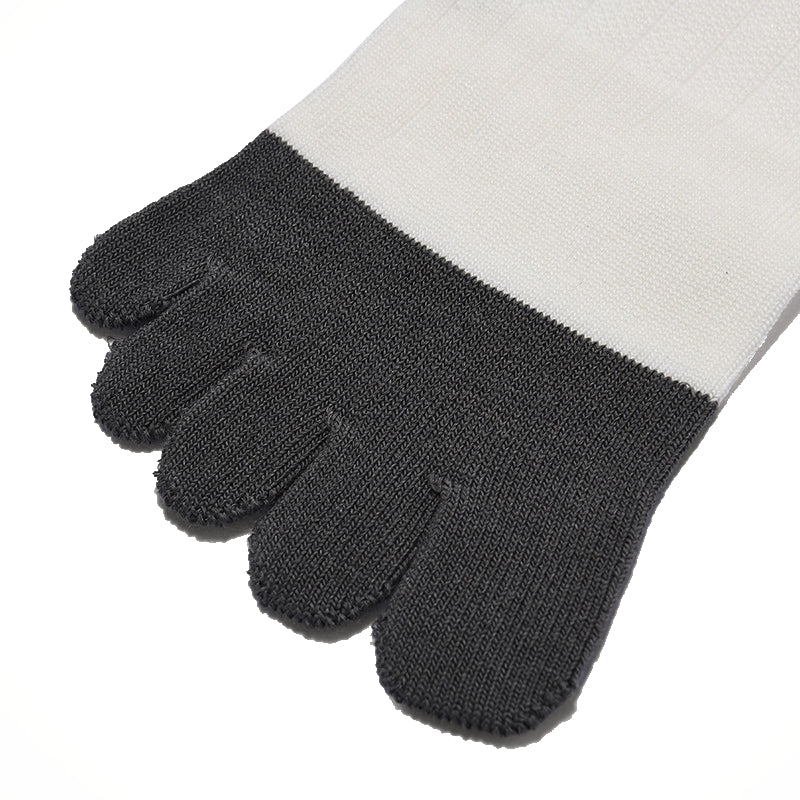Kailas FUGA Low-Cut 5-Finger Trail Running Socks Unisex-Color-White/Dark Gray