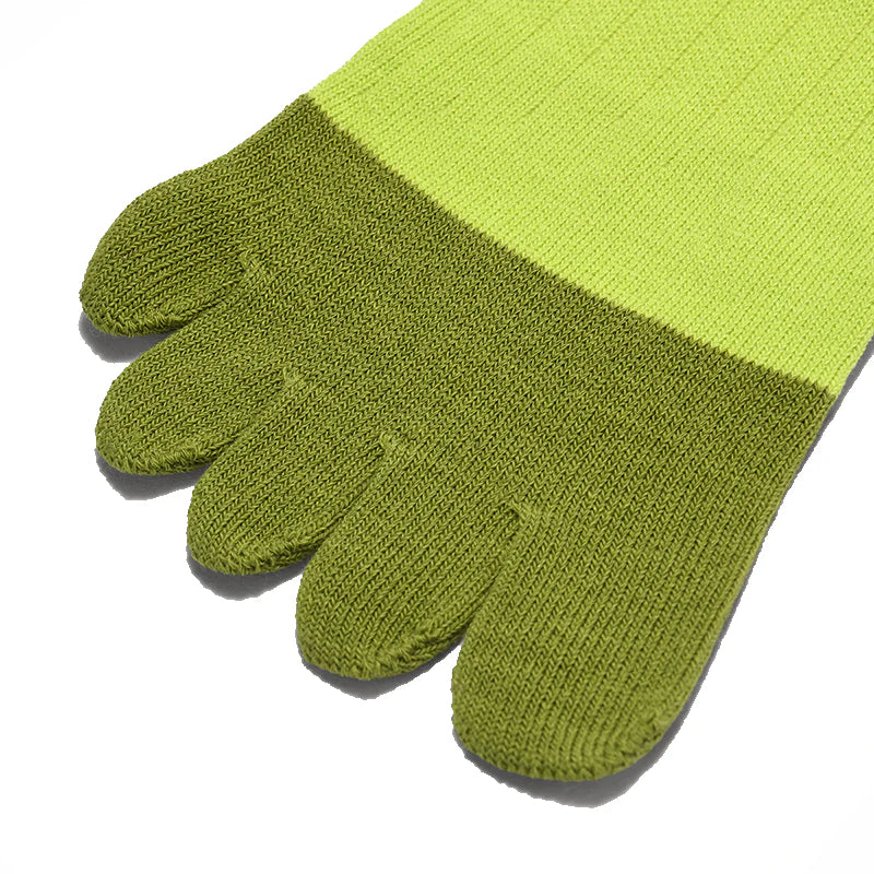 Kailas FUGA Low-Cut 5-Finger Trail Running Socks Unisex-Color-Vibrant Green/Pine Green