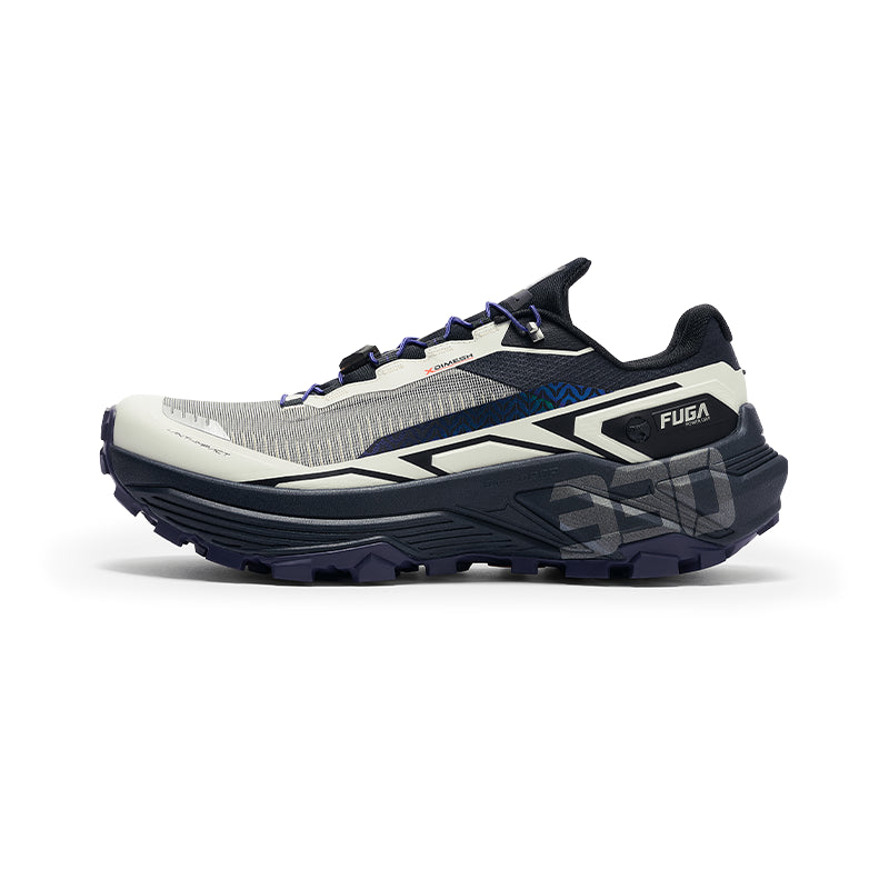 New Kailas FUGA EX 330 Trail Running Shoes Men's-Color-Ivory White/Iridescent Blue