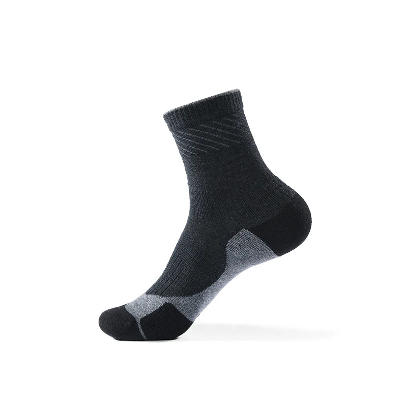 Kailas Mid-Cut Coolmax Hiking Socks Unisex-Color-Deep Black