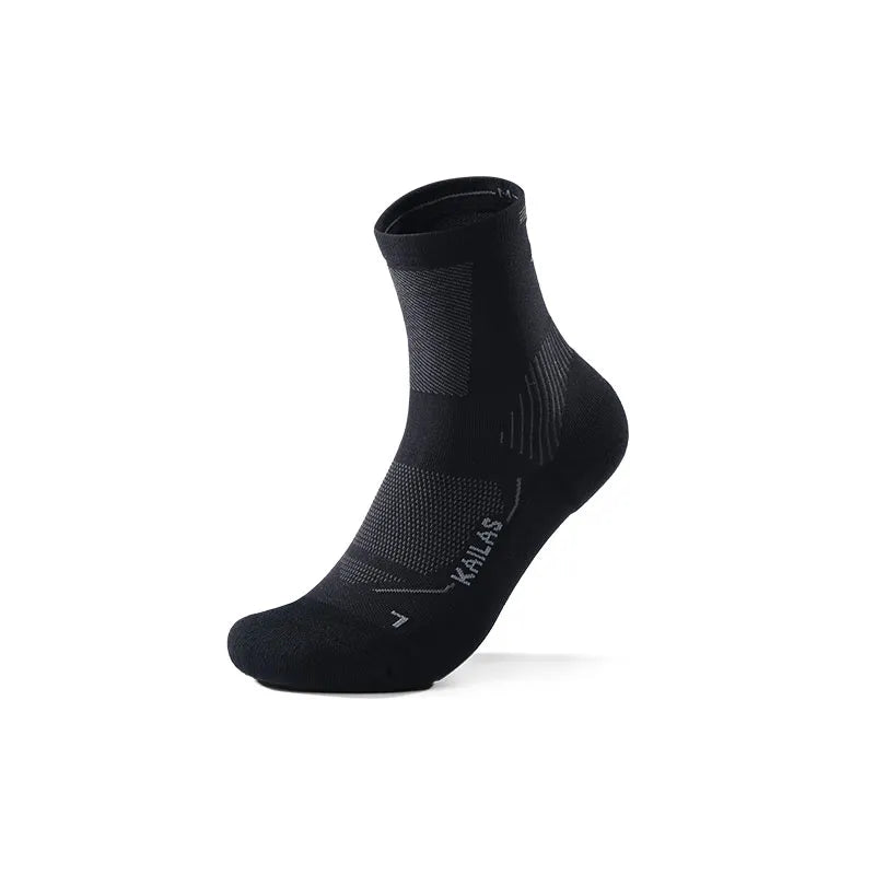 Kailas FUGA Mid-Cut Trail Running Socks Unisex-Color-Black