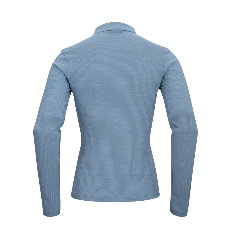 Kailas Stand Collar Wool Long Sleeve T-shirt Women’s-Color-Blue