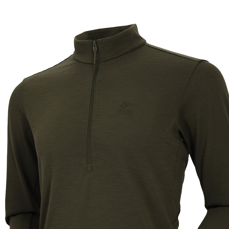 Kailas Stand Collar Wool Long Sleeve Functional T-shirt Men’s-Color-Green