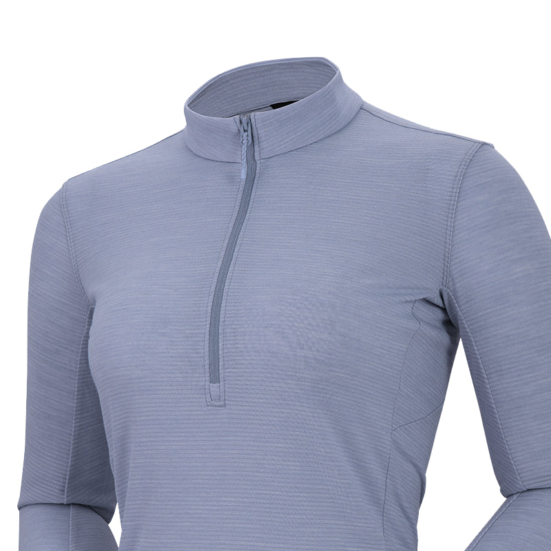 Kailas Stand Collar Wool Long Sleeve T-shirt Women’s-Color-Light Steel Blue