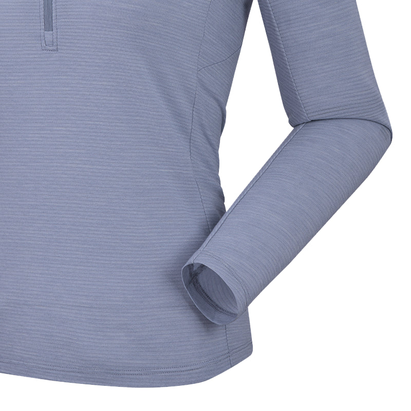 Kailas Stand Collar Wool Long Sleeve T-shirt Women’s-Color-Light Steel Blue