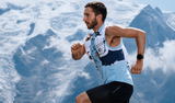 Tor des Géants runner racing through snowy alpine mountains