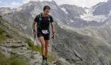 Franco Collé racing through the TOR330 alpine terrain