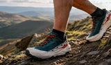Heel lock lacing prevents heel slip on muddy descents