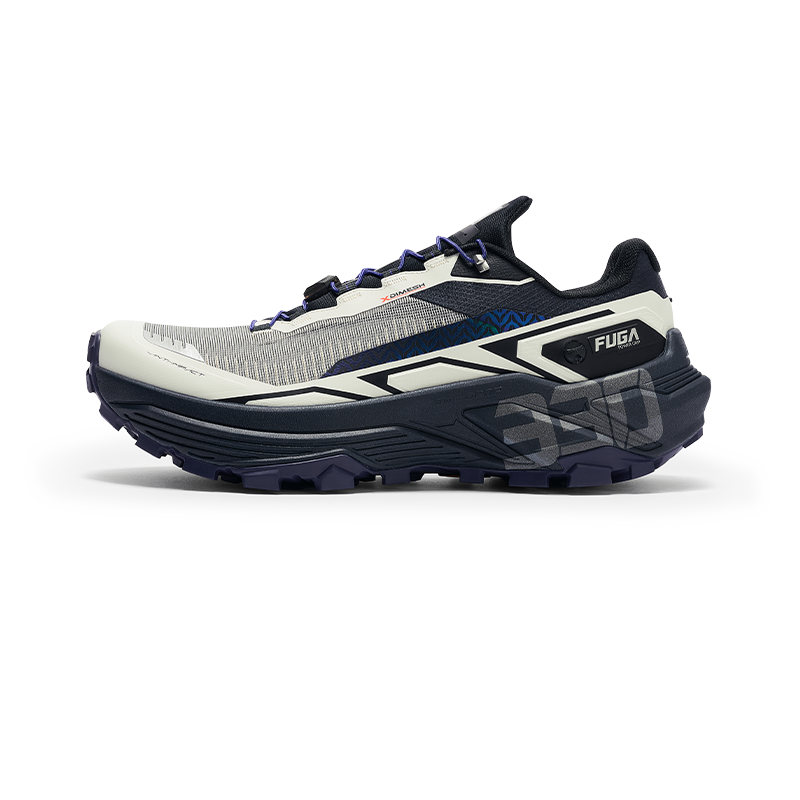 New Kailas FUGA EX 330 Trail Running Shoes Men's-Color-Ivory White/Iridescent Blue