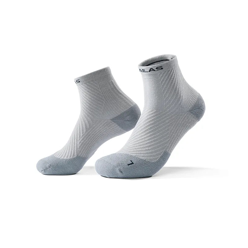 Kailas FUGA Low-Cut Trekking Socks (2-Pack) Unisex-Color-Light Frost Gray/Deep Black