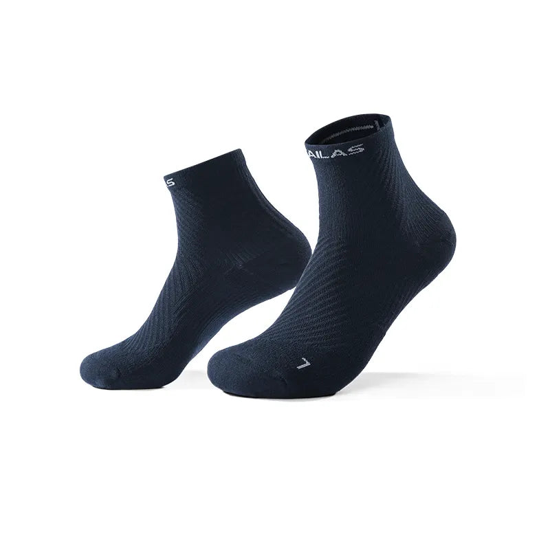 Kailas FUGA Low-Cut Trekking Socks (2-Pack) Unisex-Color-Dark Pastel Blue/Dark Reddish Brown