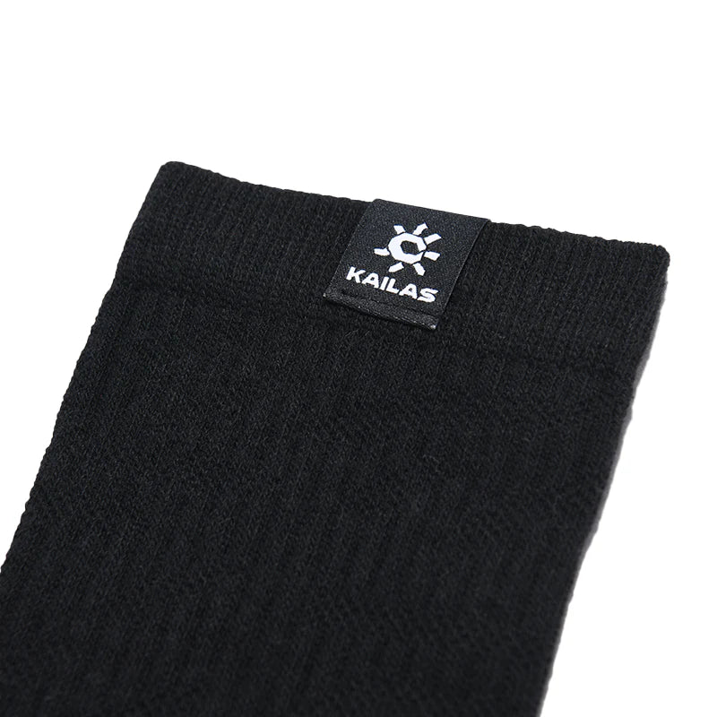 Kailas Mid-Cut Hiking Socks (2-Pack) Unisex-Color-Black/White