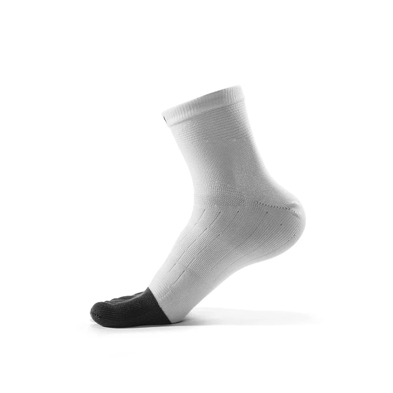 Kailas FUGA Low-Cut 5-Finger Trail Running Socks Unisex-Color-White/Dark Gray