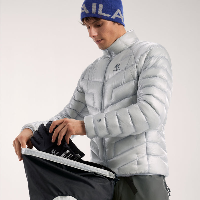 Kailas GT ZERO 900FP Goose Down Stand Collar Jacket Men's-Color-Sliver White