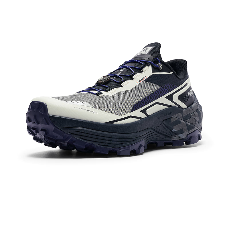 New Kailas FUGA EX 330 Trail Running Shoes Men's-Color-Ivory White/Iridescent Blue