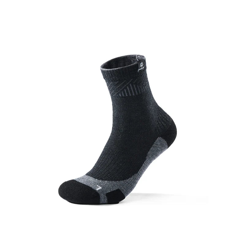 Kailas Mid-Cut Coolmax Hiking Socks Unisex-Color-Deep Black