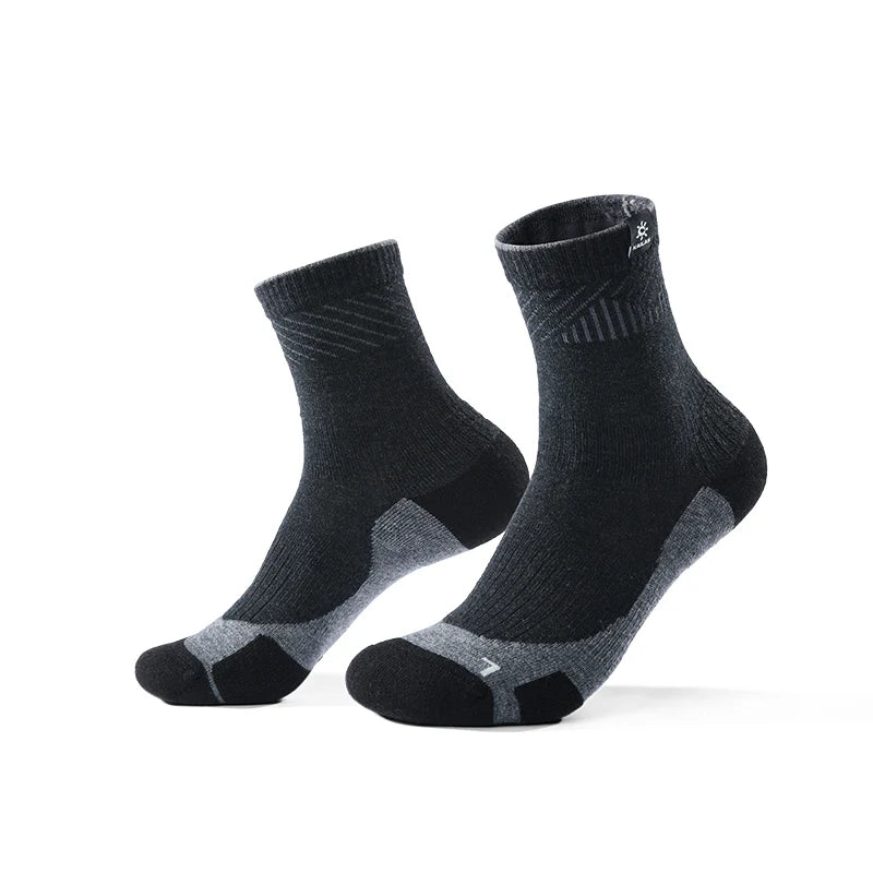 Kailas Mid-Cut Coolmax Hiking Socks Unisex-Color-Deep Black