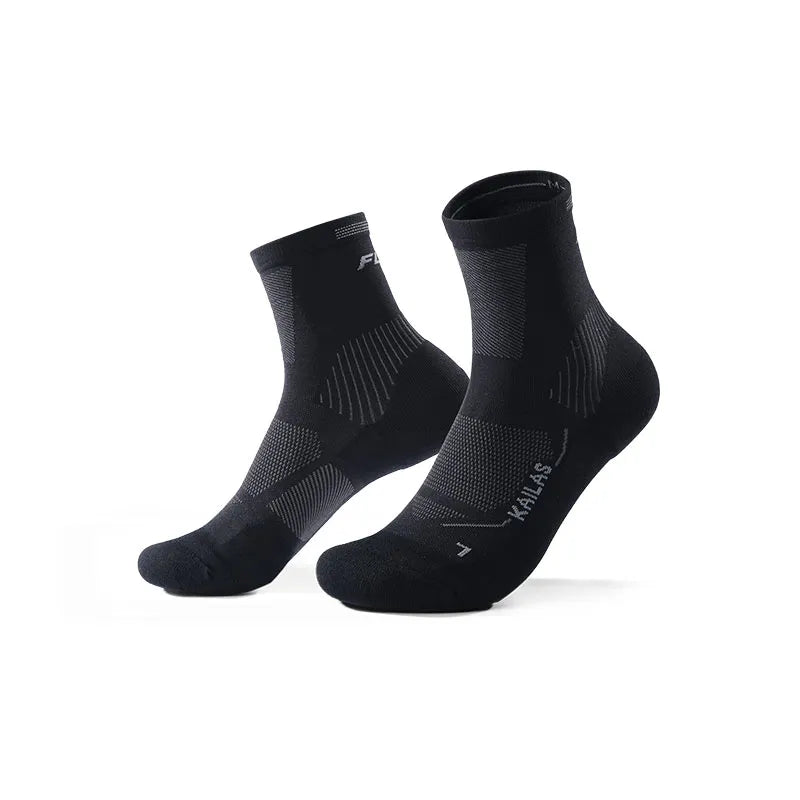 Kailas FUGA Mid-Cut Trail Running Socks Unisex-Color-Black