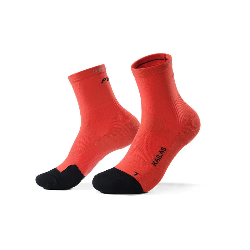 Kailas FUGA Mid-Cut Trail Running Socks Unisex-Color-Orange
