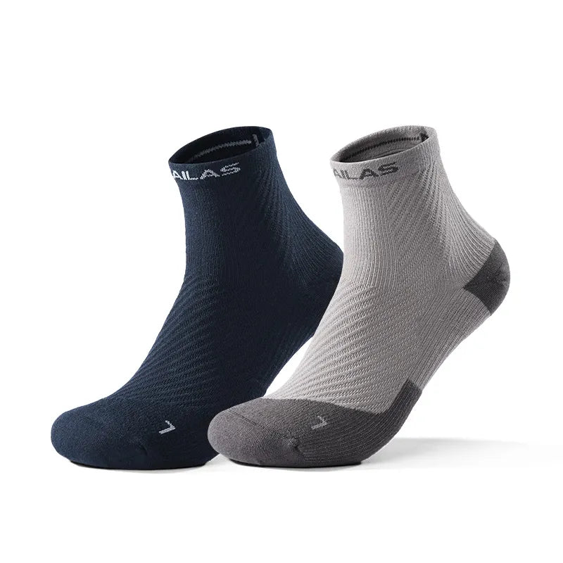 Kailas FUGA Low-Cut Trekking Socks (2-Pack) Unisex-Color-Dark Pastel Blue/Dark Reddish Brown
