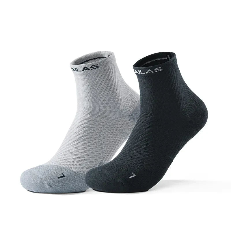 Kailas FUGA Low-Cut Trekking Socks (2-Pack) Unisex-Color-Light Frost Gray/Deep Black