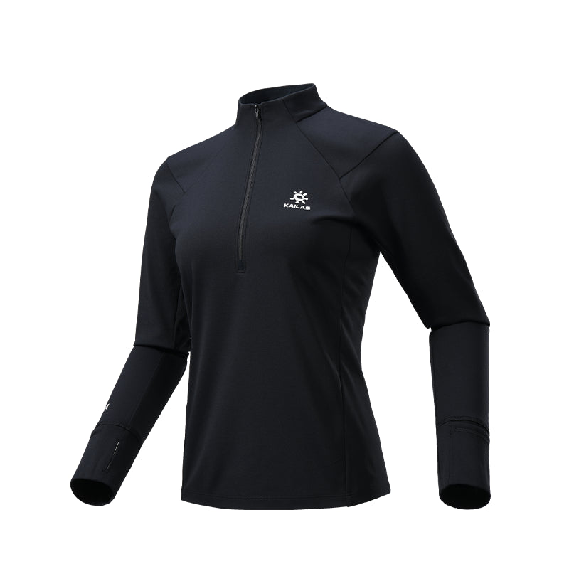 KAILAS FUGA Technical Mock Neck Long Sleeve T-shirt Women’s-Color-black